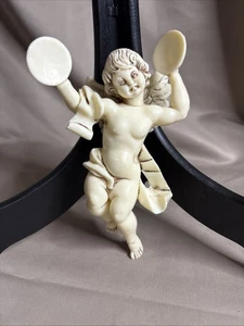 Vintage italienischer Cherub in Alabasterharz Wanddekor 6" - Bild 1 von 5