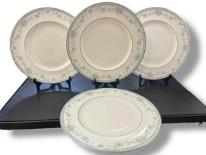 Royal Doulton Vintage Bone China Rachel 4 Essteller Blau Elfenbein Platin EUC - Bild 1 von 6
