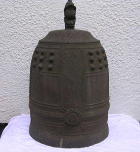 Bronze Temple Bell Half Hanging Vintage Retro F/S from Japan - Picture 1 of 7