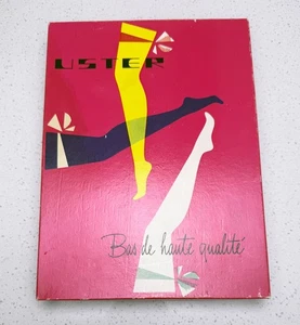 Vintage USTER Hosiery Box Bas de haute qualité Mid Century French Art - Picture 1 of 4
