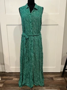 Croft & Barrow Long Green Sleeveless Button Down Summer Dress Plus Womens XXL - Picture 1 of 11