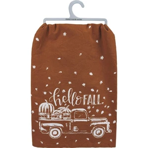 Hello Fall Truck with Pumpkins Dish Towel - Picture 1 of 4