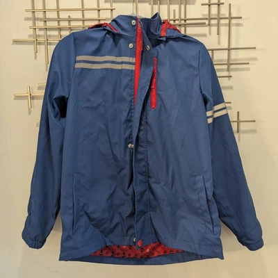Chaqueta de Lluvia Urban Republic Azul con Capucha Estampado de Ancla Náutica Forrada Talla XL Retro Foto 1 de 4