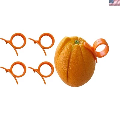 4 peladores de cítricos de naranja brillante - solución fácil de pelar para frutas de todos los días Foto 1 de 2