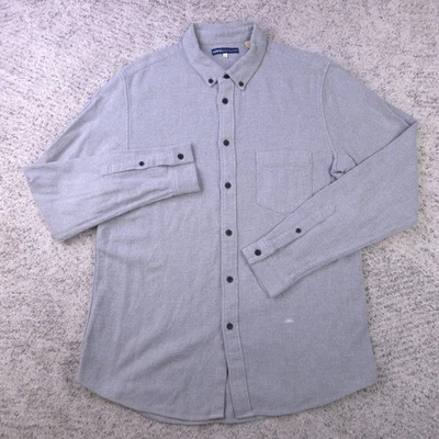 Levis Made Crafted Shirt Mens Large Flannel Long Sleeve Button Up Gray Logo LMC - Image 1 of 4
