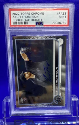 2022 Topps Chrome Zach Thompson RC Rookie Auto Autograph RA-ZT PSA 9 Mint - Image 1 of 3