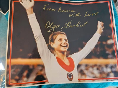 Gold Medalist Olga Korbut  autographed 16x20 color photo From Russia with Love * - Image 1 of 3