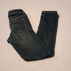Old Navy Girls Skinny Jeans Size 7 Slim Blue Denim Adjustable Elastic Bands, EUC - Picture 1 of 12