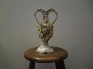 Samuel Alcock/Coalport Porzellan Coalbrookdale Stil blumenkrustete Vase - Bild 1 von 24