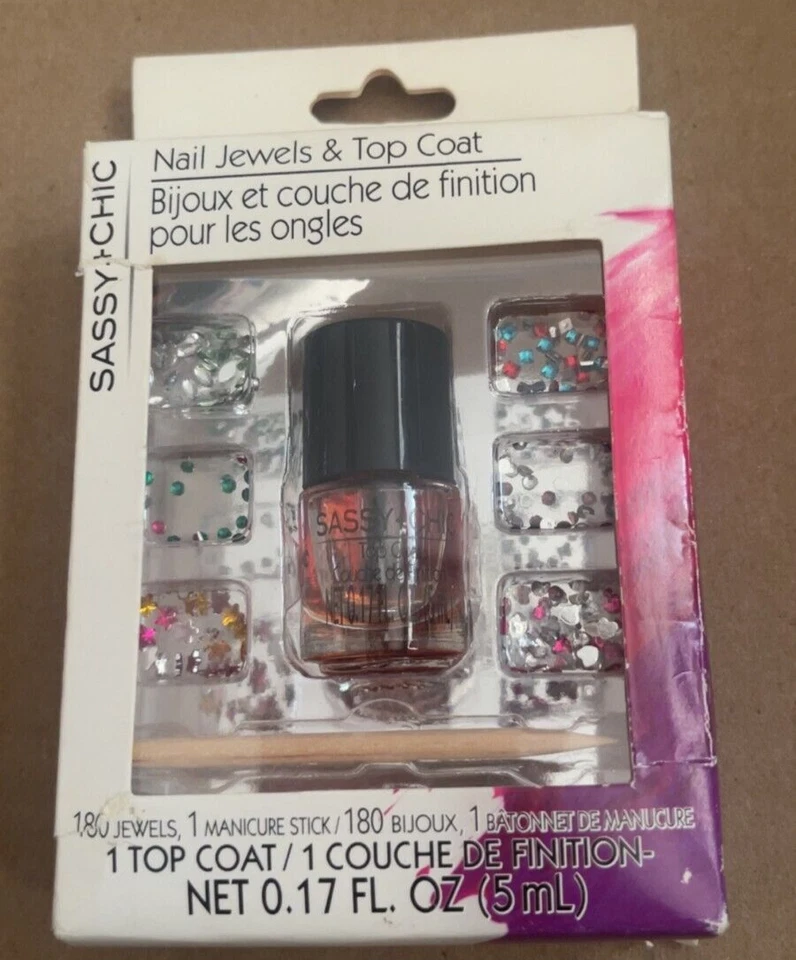 Sassy Chic Sparkly Mini Nail Polish Jewels & Top Coat Easter Basket