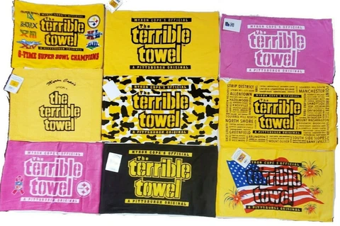 Pittsburgh Steelers Myron Cope Terrible Towel-You Pick Black,Pink,Yellow,Vintage Cover
