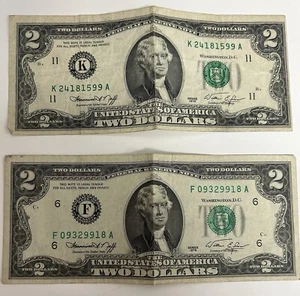 1976 Series $2 Two Dollar Bills - Picture 1 of 3