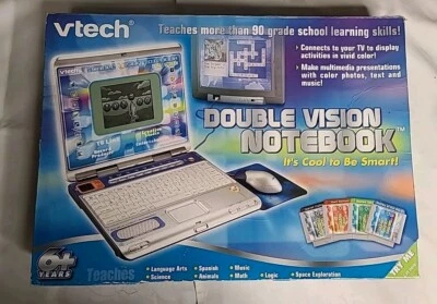 RARE 2007 Vtech Double Vision Learning Laptop Teaches 90+ Grade School Skills  - Image 1 of 4