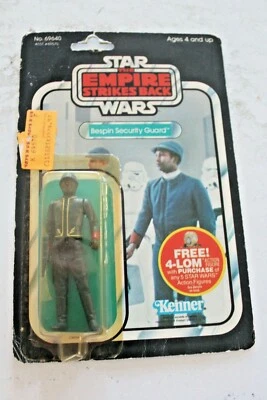 Винтажный 47-back MOC 1982 Star Wars ESB BESPIN охранник (черный) с чехлом - Изображение 1 из 4