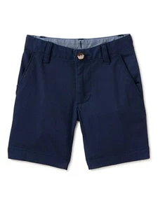 Wonder Nation Boys flat front shorts size 12 school approved blue adjustable NEW - Picture 1 of 4