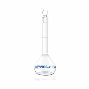 Omsons Glassware|Volumetric Flask|Class A| 2000ml |Pack of 1|NABL Certificate| - Picture 1 of 5