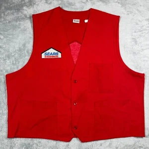 Vintage Sears Hardware Employee Vest XL Red Prop Costume - Picture 1 of 17
