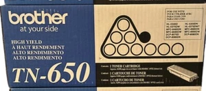 New Sealed Box Genuine OEM Brother TN-650 High Yield Black Toner Cartridge TN650 - Picture 1 of 1