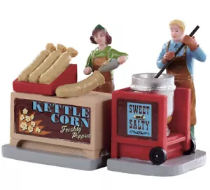 Lemax KETTLE CORN STAND -2 Piece Holiday Village Carnival Train Accent Set - Picture 1 of 1