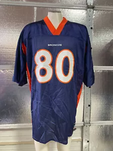 Rod Smith Football Jersey - Denver Broncos - #80 - Mens 2XL - Blue - Reebok - Picture 1 of 9