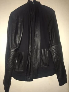Michael Kors Mens BNNW Black Leather Hoodie Style Jacket - Picture 1 of 9