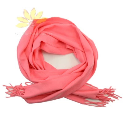  Hombres Mujeres Unisex 100% Cachemira Bufanda Envoltura Pura Color Sólido Lana Suave Escocia Foto 1 de 3