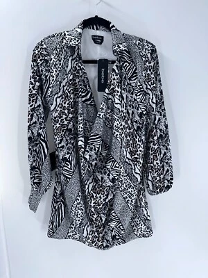 Women's BeBe Animal Printed Satin Cowl Neck Shirt Dress Size XS - Image 1 of 4