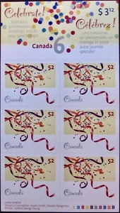 2007 CANADA #BK346: VF MNH - 'Celebrations' - Self-Adhesive booklet pane of 6 - Picture 1 of 1