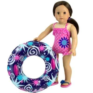 Ropa para Muñeca 18" Traje de Baño Rosa Volantes Lunares Tubo de Natación Sophias Fit AG Muñeca - Imagen 1 de 3