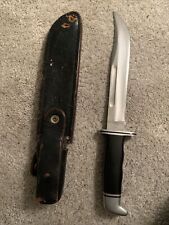 1960-1972  Vintage Buck USA 120 Large Hunting Knife 7" With Leather Brown Sheath