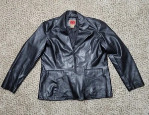 RVT Black Faux Leather Jacket Women's Size XL Issues See Photos - Picture 1 of 8