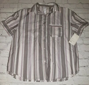 NWT Stars Above Women's Striped Simply Cool Short Sleeve Button-Up Shirt - XS - Picture 1 of 2