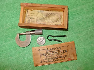 MICROMETRO VINTAGE LUFKIN n.2610 = 0"- 1/2" "RARO" MACCHINISTA UTENSILE, CHIAVE, SCATOLA - Foto 1 di 8