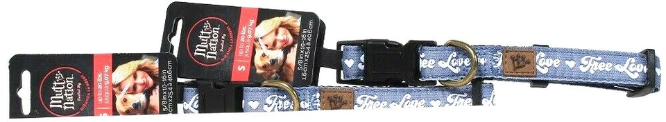 2 MuttNation By Miranda Lambert S 20 Lbs 5/8" X 10 To 16" Blue Free Love Collar - Image 1 of 1