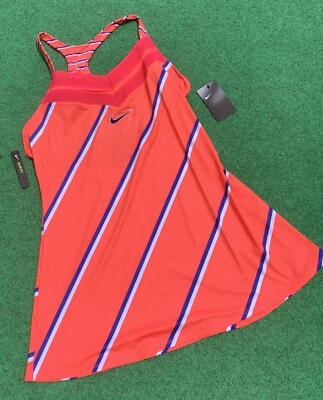Vestido Nike Cancha Tenis Sin Mangas CI9225 Tri-Color Rayas $100 Grande Naranja Foto 1 de 4