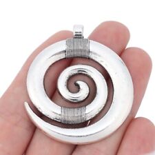 5 x Tibetan Silver Large Spiral Swirl Design Charms Pendants for Necklace Making