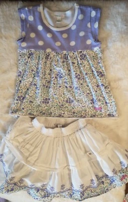 Conjunto Top y Falda Floral Naartjie Niñas Talla 4 Lavanda 🪻 Foto 1 de 4