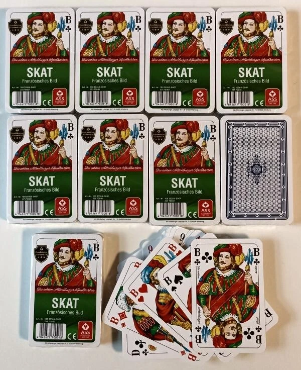 10x Skatkarten Original Altenburger Spielkarten ASS - Französisches Bild