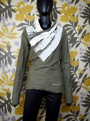 DESIGUAL #36S2586 Manga Larga Mantón Cuello Ligero Sudadera DULCE Pullover M Foto 1 de 4