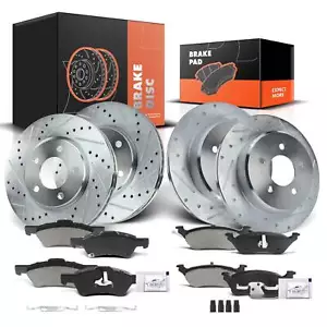 Front & Rear Drilled Rotors & Ceramic Brake Pads for Dodge Grand Caravan 01-07 - Picture 1 of 8