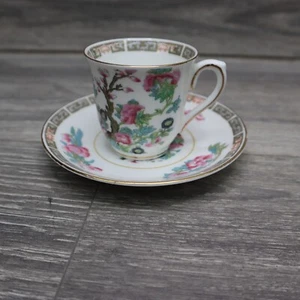 Colclough Porzellan Teetasse Untertasse Set asiatisch orientalisch inspiriert rosa Blumen gold - Bild 1 von 12