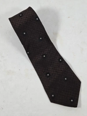 Vintage Botany 500 Men's Necktie Tie Brown Geometric Shape Polyester/Silk - Image 1 of 4