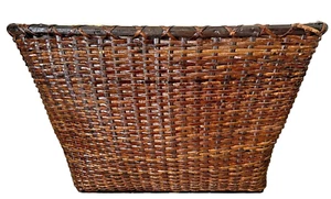 Vintage Woven Nantucket Bicycle Basket Adult Messenger Carrier Dark Brown - Picture 1 of 12