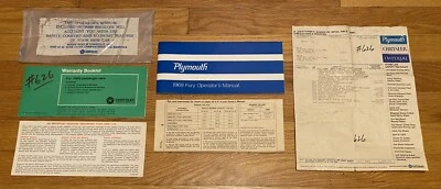 Libro manual Plymouth FURY 1969 propietarios/operadores conjunto de 6 piezas Hertz Rent-A-Car Foto 1 de 3