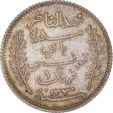 [#385573] Münze, Tunesien, Muhammad al-Nasir Bey, Franc, 1912, Paris, UNZ, Silbe