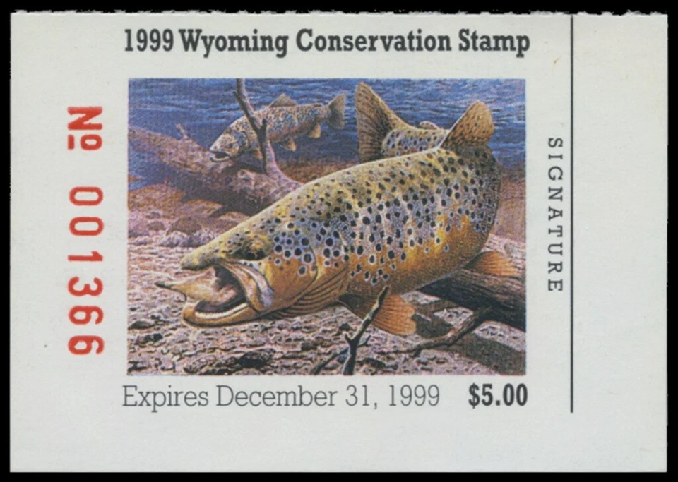 1999  Wyoming State Duck Stamp Mint Never Hinged. Original Gum  - Image 1 of 1