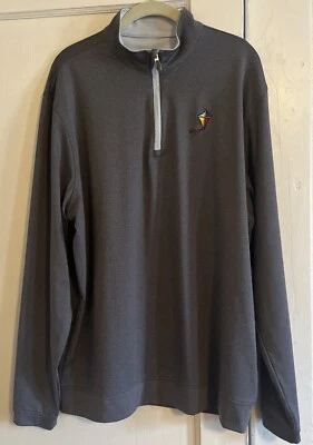Pebble Beach Golf Shirt Pullover Men L Performance Tech Gray 1/4 Zip Long Sleeve - Image 1 of 4