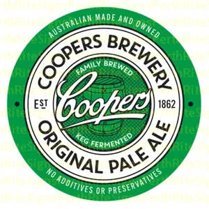 Coopers Pale Ale Sticker 80mm diameter | toolbox, car window, laptop Set of 2 - Picture 1 of 2