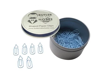 Butler in the Home 100 Count Baby Bottle Gender Reveal Shaped Paper Clips Gre... - Picture 1 of 6