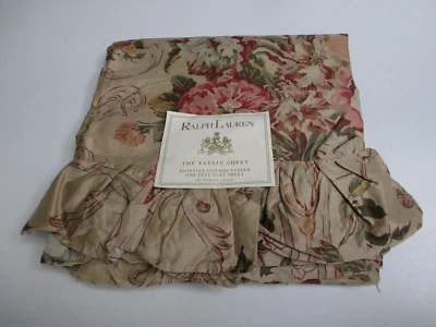 Ralph Lauren Guinevere Aragon Medieval Ruffled Flat Sheet - Full - Image 1 of 4